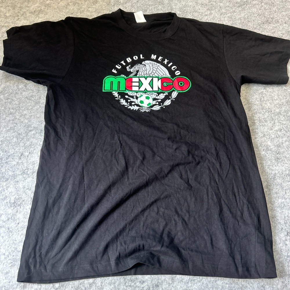 Vintage Futbol Mexico Futbol Short Sleeve Shirt Sz 2XL - Black - Mexico Soccer